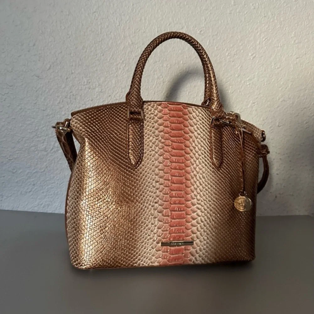 NWT‎ BRAHMIN DUXBURY SATCHEL CROC-EMBOSSED LEATHER SHOULDER BAG